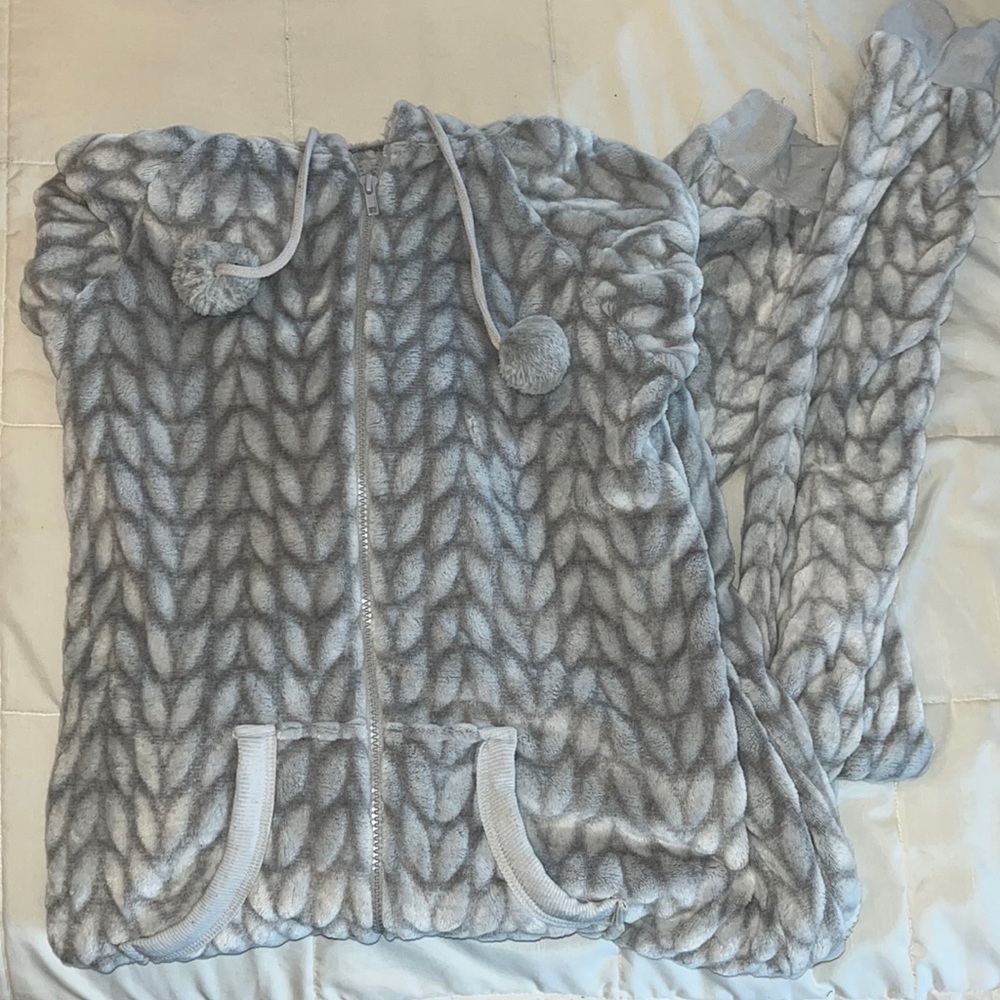 grey & white onesie